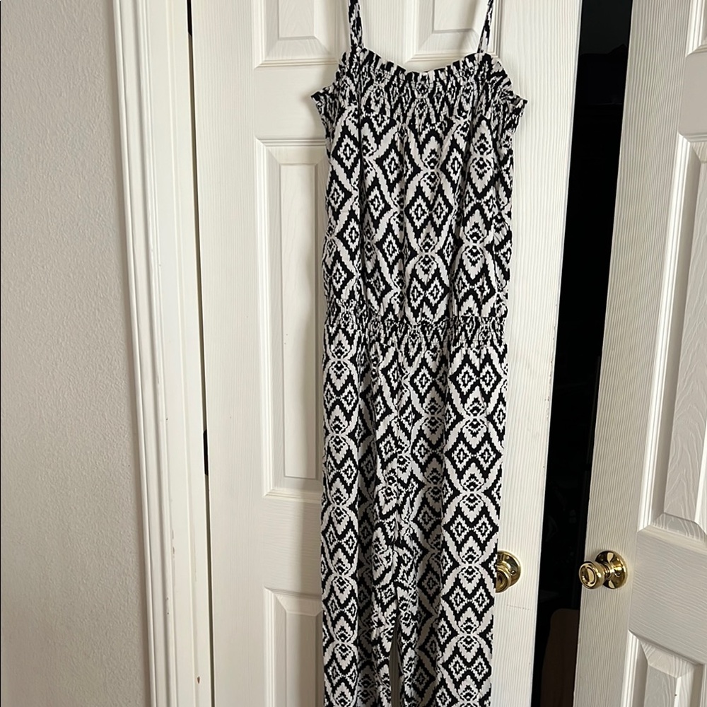 Black and White Geometric Jumpsuit